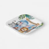 Wasserfarben Safari Tiere Kinderdusche Pappteller (Gewinkelt)