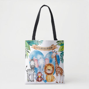 Wasserfarben Safari Tiere Kinderdusche Tasche