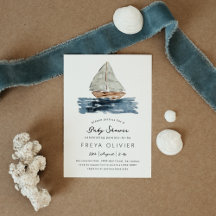 Wasserfarben Sailboat Babydusche