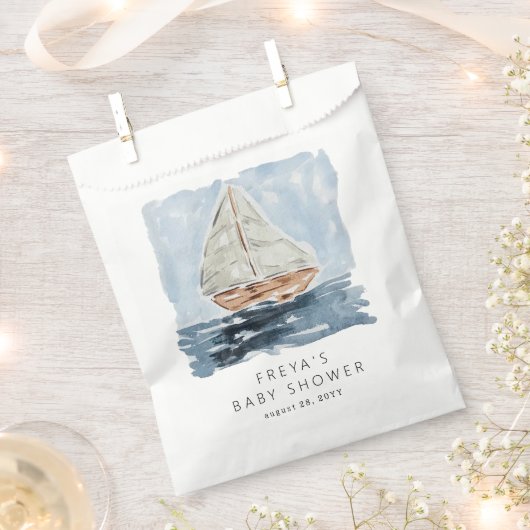 Wasserfarben Sailboat Babydusche nach Maß Geschenktütchen (Ausgeschnitten)