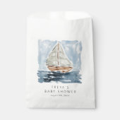 Wasserfarben Sailboat Babydusche nach Maß Geschenktütchen (Vorderseite)