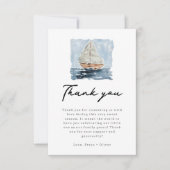 Wasserfarben Sailboat Kinderdusche Danke (Vorderseite)
