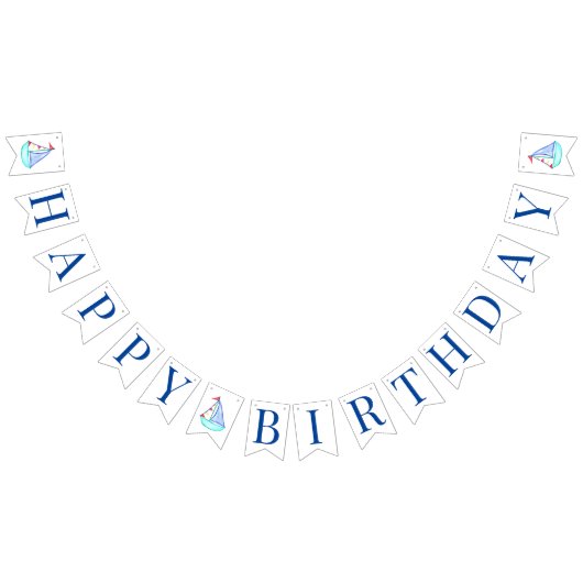 Wasserfarben Sailboat Party Banner (Alle)