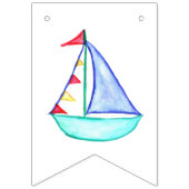 Wasserfarben Sailboat Party Banner (Erste Fahne)