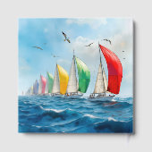 Wasserfarben-Sailboat-Regatta für den Gedächtnisdi Gästebuch (Rückseite)