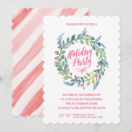 Wasserfarben-Sammlung Einladung (Vorne/Hinten)