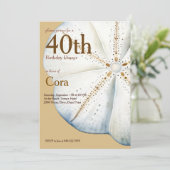 Wasserfarben Sand Dollar Geburtstagseinladung Einladung (Stehend Vorderseite)