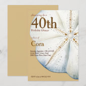 Wasserfarben Sand Dollar Geburtstagseinladung Einladung (Vorne/Hinten)