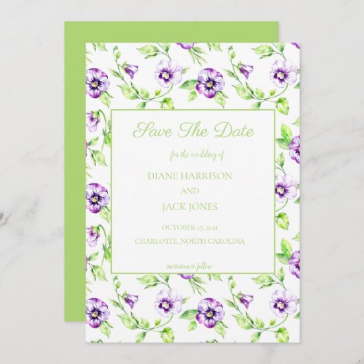 Wasserfarben Save the Date Hochzeit Einladung (Vorne/Hinten)