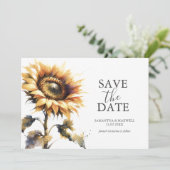 Wasserfarben Save the Date Sonnenblumen (Stehend Vorderseite)