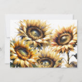 Wasserfarben Save the Date Sonnenblumen (Rückseite)