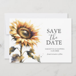 Wasserfarben Save the Date Sonnenblumen