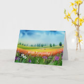 Wasserfarben-Schattenkarte für individuell anpassb Karte (Gelbe Blume)