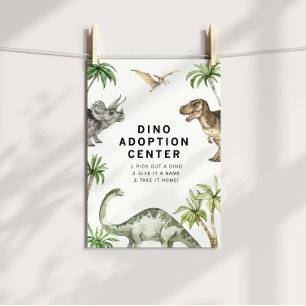 Wasserfarben-Schild zur Adoption von Jurassic-Dino Poster