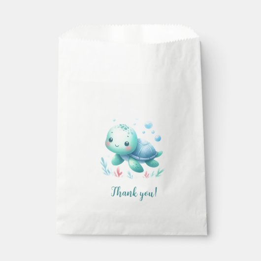 Wasserfarben-Schildkrötendusche Geschenktütchen (Vorderseite)