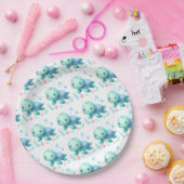 Wasserfarben-Schildkrötendusche Pappteller (Party)