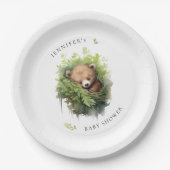 Wasserfarben Schlafbärendusche Pappteller (Vorderseite)