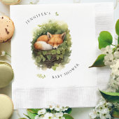 Wasserfarben Schlaffox Babydusche Serviette