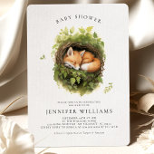 Wasserfarben Schlaffox Kinderdusche Einladung