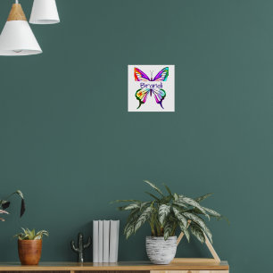 Wasserfarben-Schmetterling personalisiert  Poster