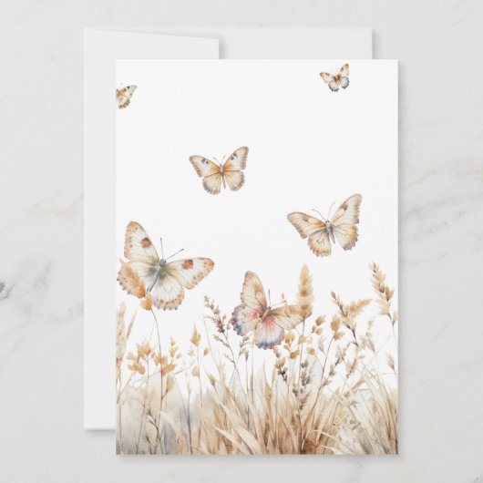 Wasserfarben-Schmetterlinge Glass Retirement Einladung (Rückseite)