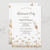 Wasserfarben-Schmetterlinge Glass Retirement Einladung (Vorne/Hinten)