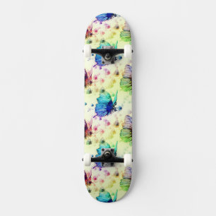 Wasserfarben-Schmetterlinge Skateboard