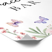 Wasserfarben-Schmetterlinge Spiele Bar Buffet Tafe Poster (Ecke)