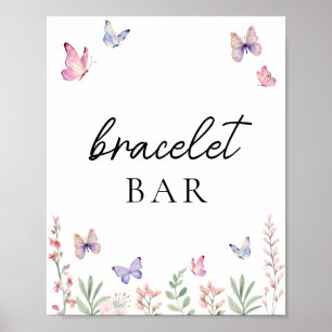 Wasserfarben-Schmetterlinge Spiele Bar Buffet Tafe Poster