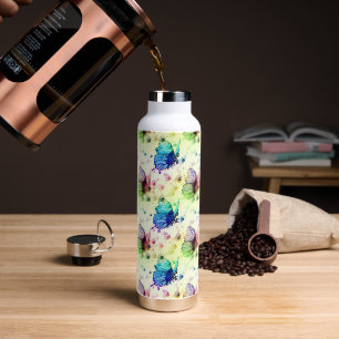 Wasserfarben Schmetterlinge Wasserflasche Trinkflasche