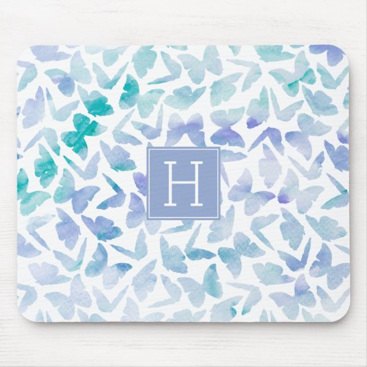Wasserfarben-Schmetterlingsmuster Mousepad (Vorne)