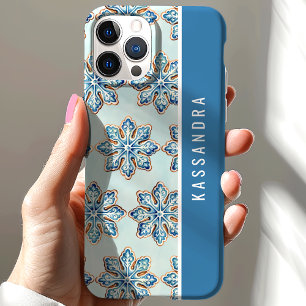 Wasserfarben-Schneeflocken-Kekse Personalisierter iPhone 15 Hülle