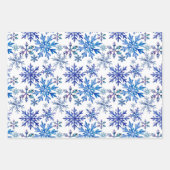 Wasserfarben-Schneeflocken-Muster Geschenkpapier Set (Vorderseite)