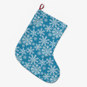 Wasserfarben-Schneeflocken-Muster Großer Weihnachtsstrumpf (Vorderansicht (hängend))