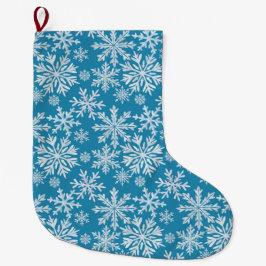 Wasserfarben-Schneeflocken-Muster Großer Weihnachtsstrumpf