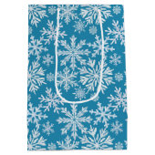 Wasserfarben-Schneeflocken-Muster Mittlere Geschenktüte (Rückseite)