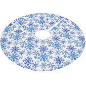 Wasserfarben-Schneeflocken-Muster Polyester Weihnachtsbaumdecke (Schrägansicht)