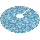 Wasserfarben-Schneeflocken-Muster Polyester Weihnachtsbaumdecke (Schrägansicht)