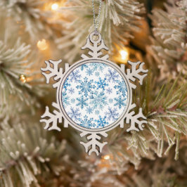 Wasserfarben-Schneeflocken-Muster Schneeflocken Zinn-Ornament