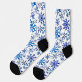 Wasserfarben-Schneeflocken-Muster Socken (Linkes Detail)