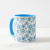 Wasserfarben-Schneeflocken-Muster Tasse (Vorderseite Links)