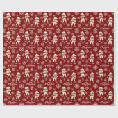 Wasserfarben Schneeflocken Rotes Poodle Dog Weihna Geschenkpapier (Flach)