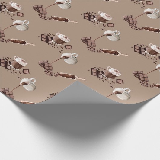 Wasserfarben-Schokoladenmuster Geschenkpapier (Ecke)