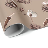 Wasserfarben-Schokoladenmuster Geschenkpapier (Rolleneckpunkt)