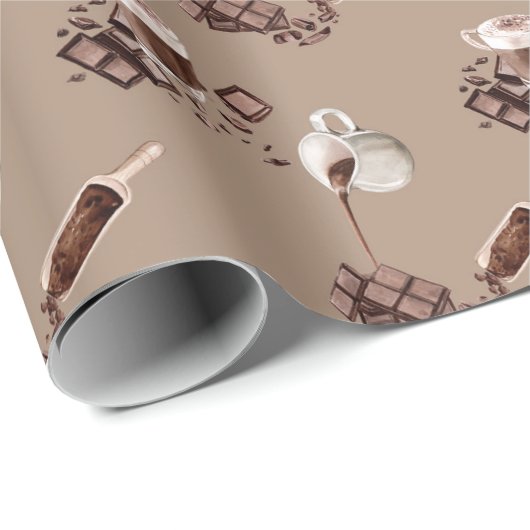 Wasserfarben-Schokoladenmuster Geschenkpapier (Rolleneckpunkt)