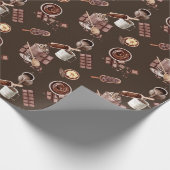 Wasserfarben-Schokoladenmuster Geschenkpapier (Ecke)