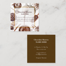 Wasserfarben-Schokoladenmuster Quadratische Visitenkarte