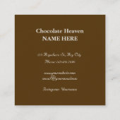 Wasserfarben-Schokoladenmuster Quadratische Visitenkarte (Rückseite)