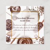 Wasserfarben-Schokoladenmuster Quadratische Visitenkarte (Vorderseite)