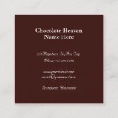 Wasserfarben-Schokoladenmuster Quadratische Visitenkarte (Rückseite)